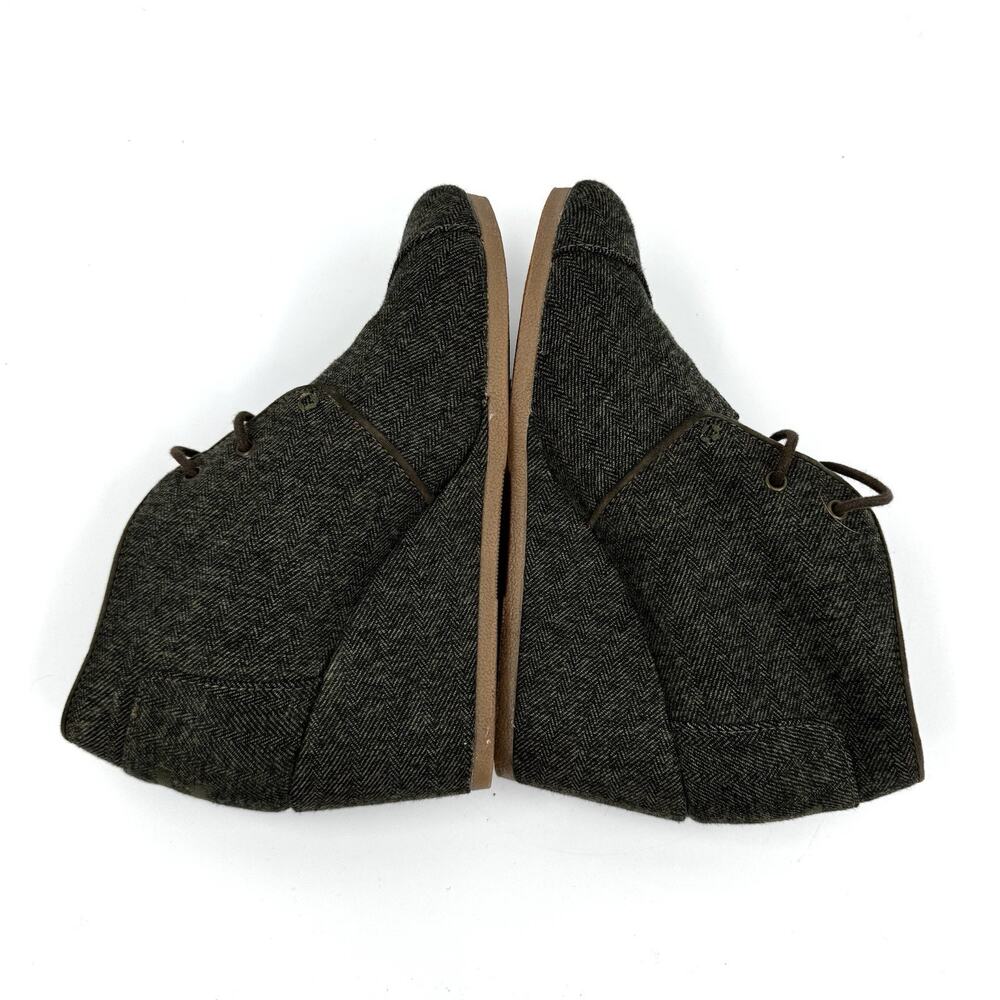 TOMS Herringbone Grey Tweed Ankle Wedge Booties Womens Size 8 - Picture 5 of 9